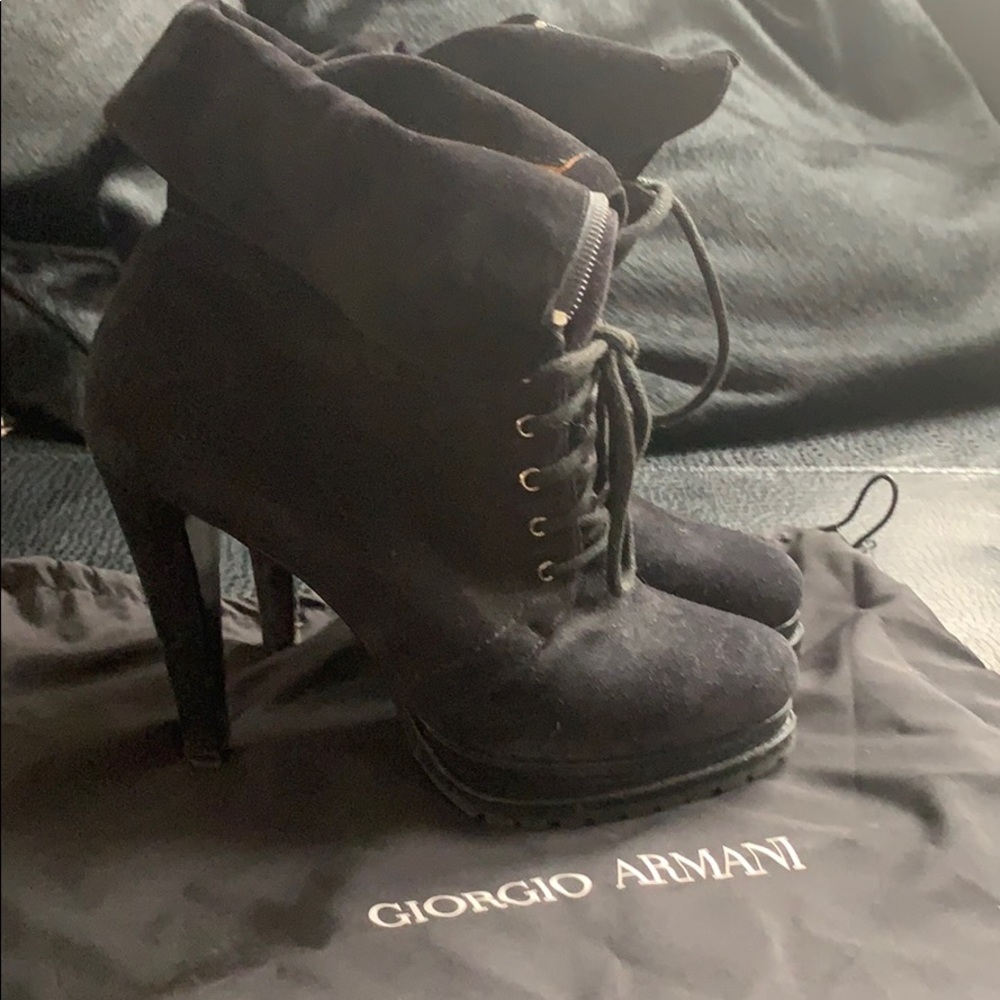 Giorgio Armani suede booties